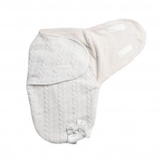 SW120-W: White Cable Swaddle Wrap w/Bow